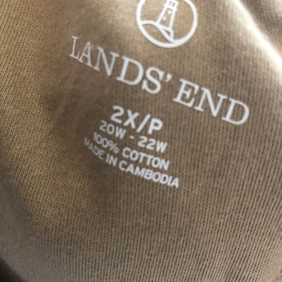 Lands End Womens Pull On Pants 2XP Soft Knit Khaki Pockets Soft Stretchy NEW! - Picture 4 of 5